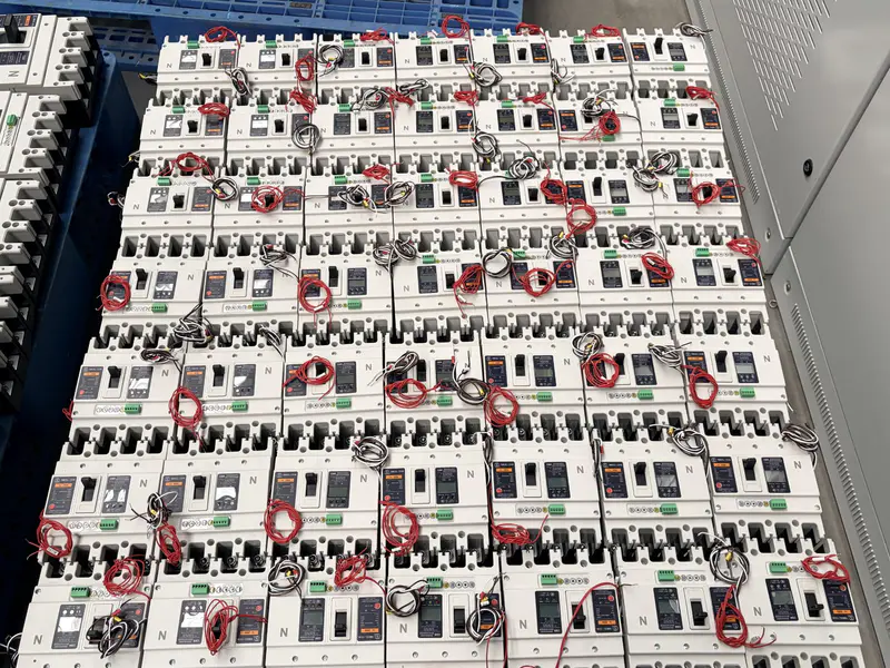 Circuit breakers installed inside a switchgear panel