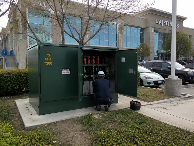 Pad-mount transformer for commercial real estate utility connection