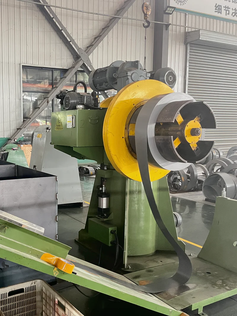 Silicon steel core stacking during transformer manufacturing