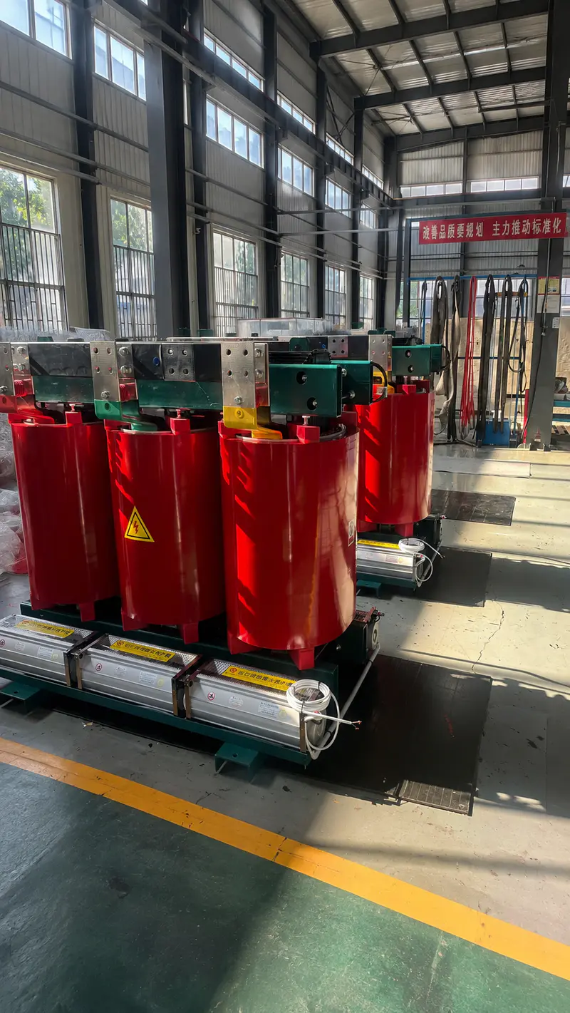 Cast resin dry type transformers installed for indoor commercial building power distribution