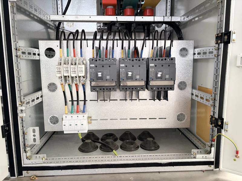 Air circuit breakers and molded case circuit breakers in a panel