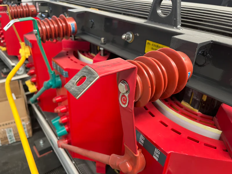 Dry type transformer operating under continuous load in an indoor electrical room