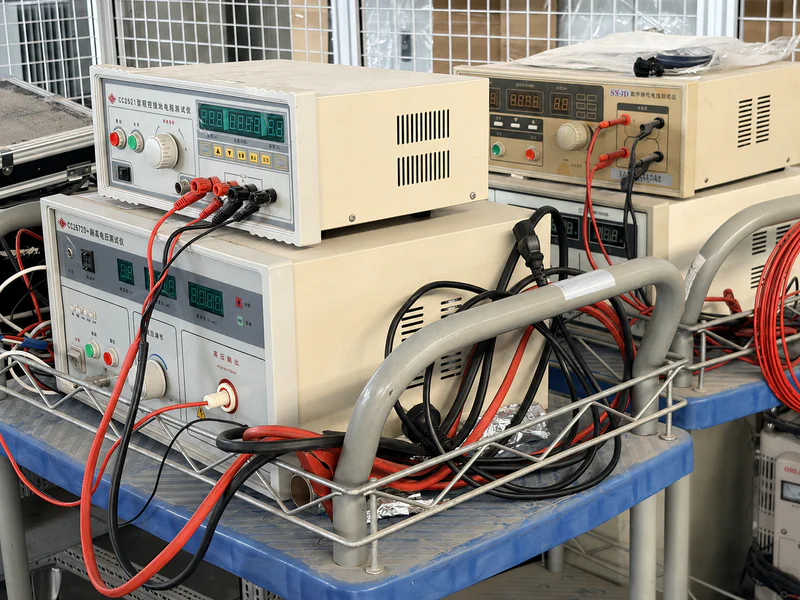 Routine factory testing of a high voltage switchgear cabinet