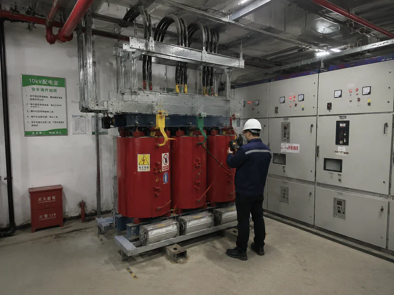 Dry type transformer for a manufacturing facility