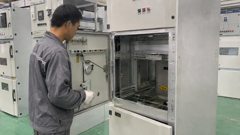 Interlock inspection on switchgear cabinet