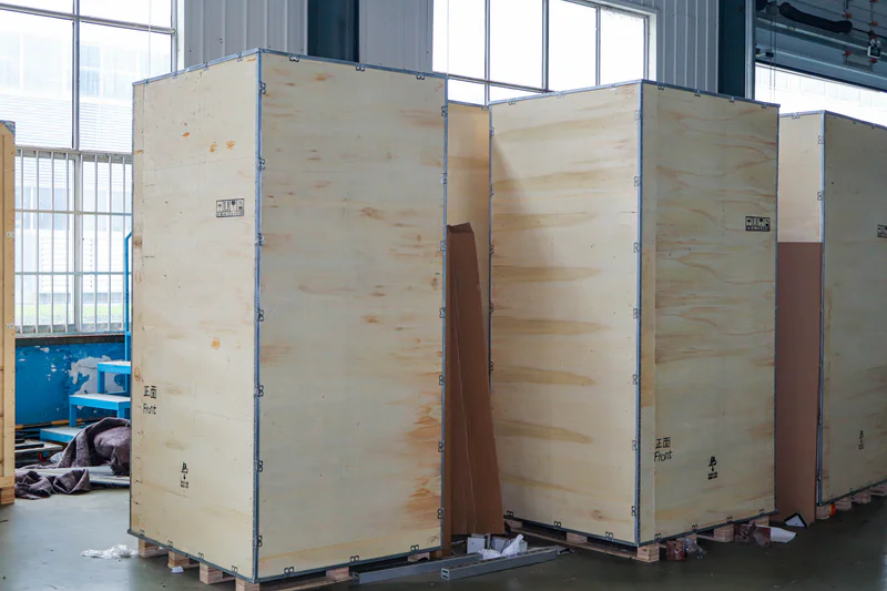 LV switchgear cabinets packed for overseas shipment