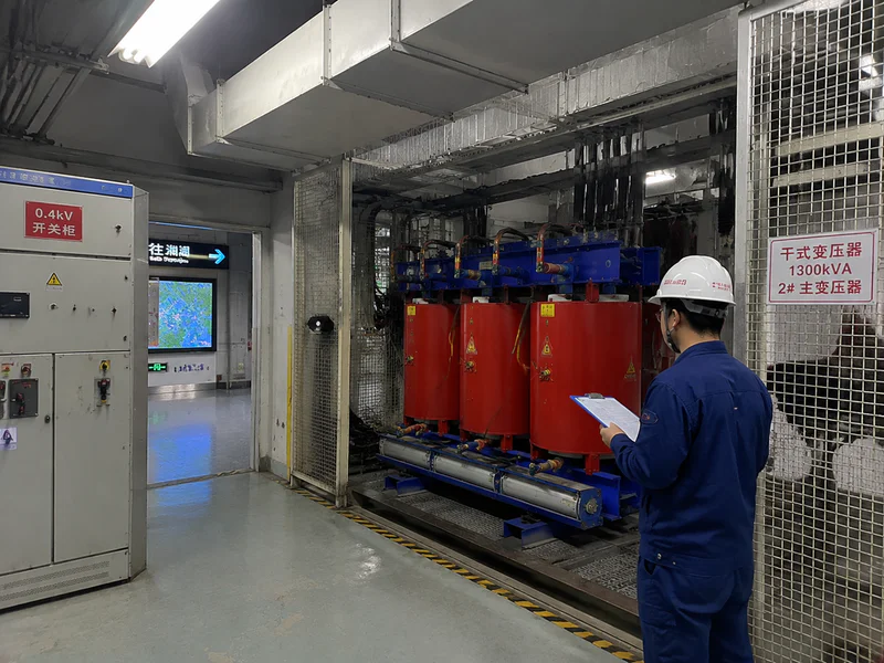 Dry type transformer for a public infrastructure project
