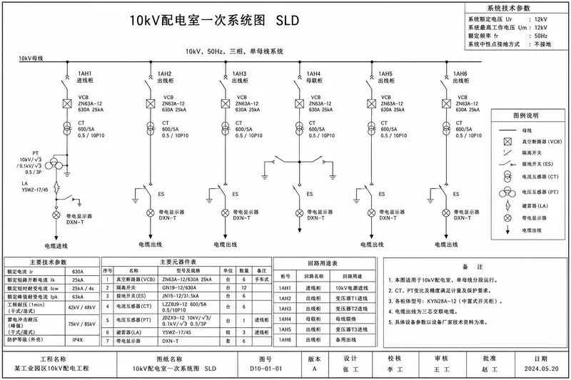 Electrical engineer reviewing single-line diagram with project specifications