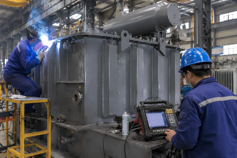 Transformer tank welding and leakage inspection