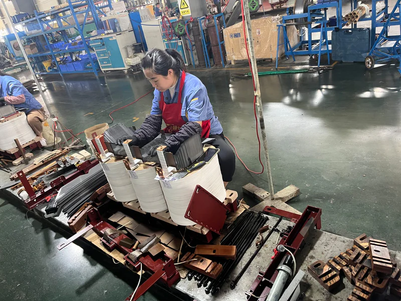 Silicon steel core cutting and stacking for dry type transformer