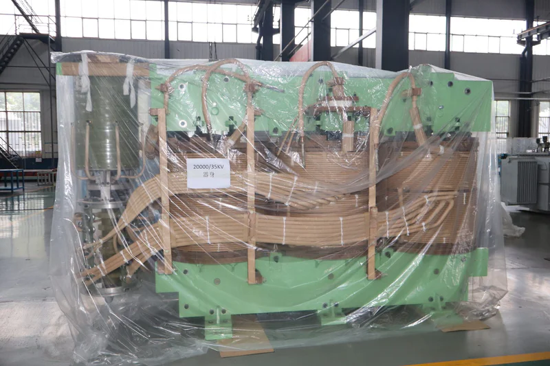 Different oil-immersed transformer configurations on factory floor